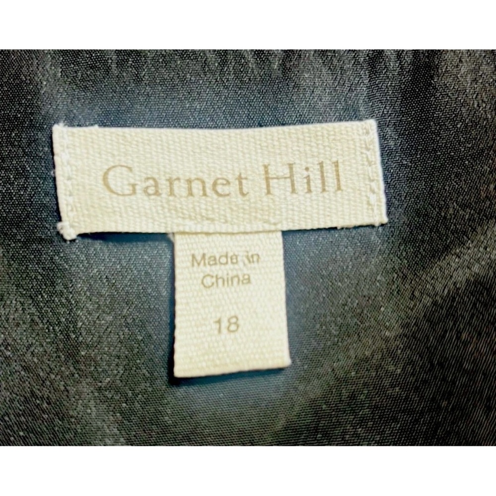 Garnet Hill V Neck Drop Waist Dress Black Floral Pockets Women's Size 18 - Picture 5 of 11